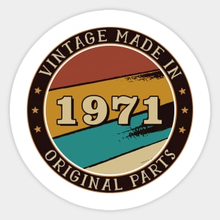 Vintage Made In 1971 Original Parts Sticker